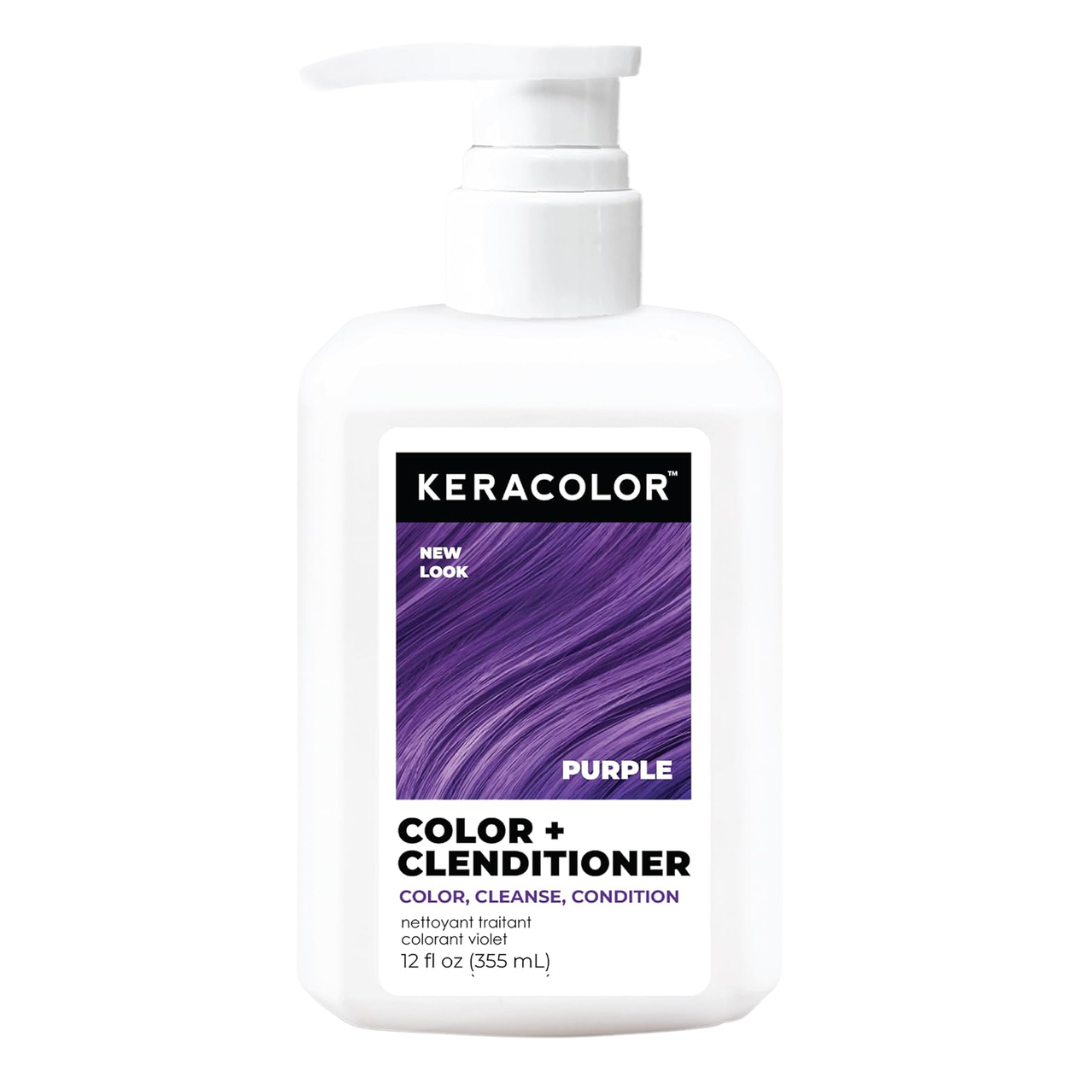 Keracolor Color + Clenditioner Semi Permanent Hair Color Purple, 12 oz / 355 ml