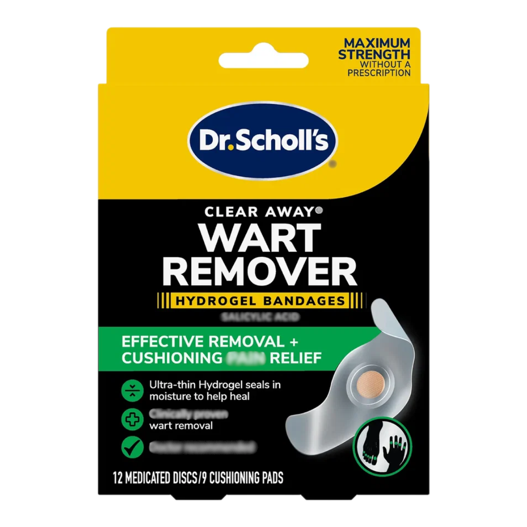 Dr. Scholl's Clear Away Wart Remover Hydrogel Bandages, 12 Disc / 9 Cushion (PACKAGING MAY VARY)