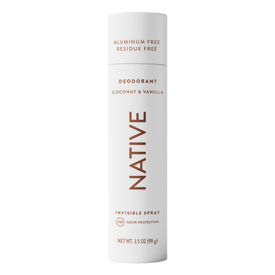 Native Invisible Spray Deodorant Coconut & Vanilla Scent, 3.5 oz / 99 g