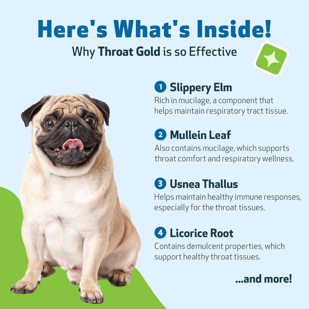 Pet Wellbeing Throat Gold for Dogs, 2 oz / 59 ml