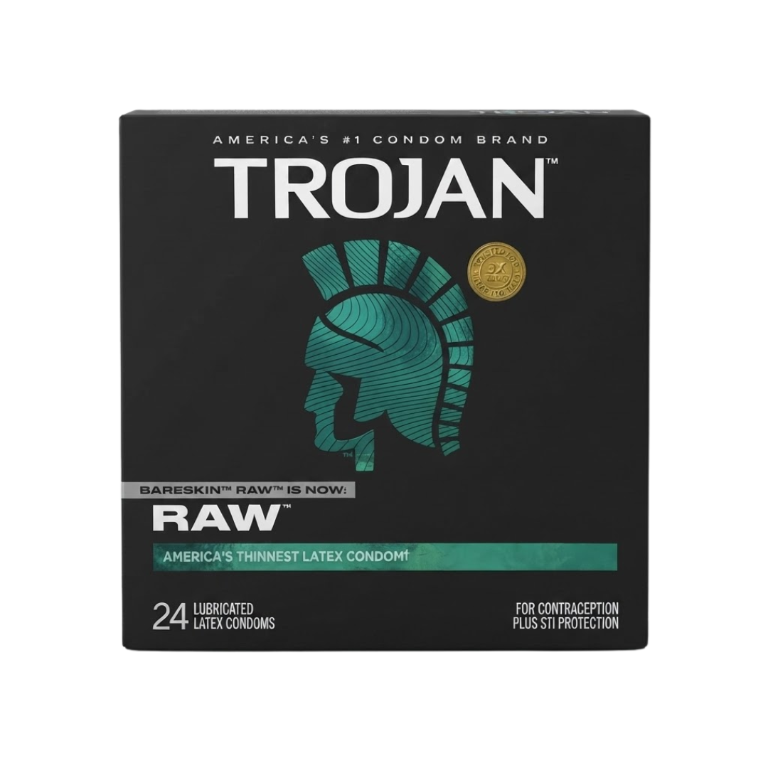 Trojan BareSkin Raw, 24 Lubricated Latex Condoms