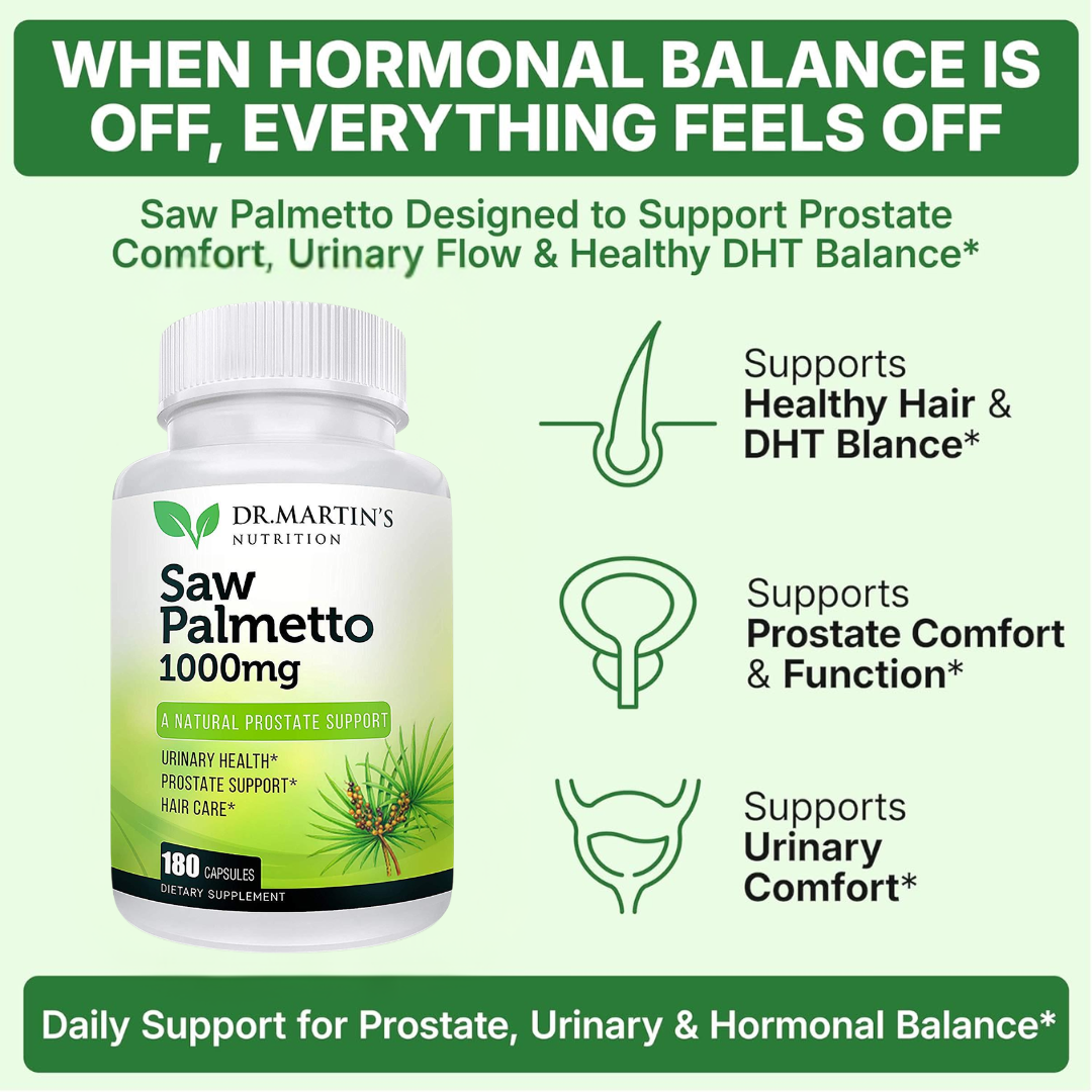 Dr. Martin's Saw Palmetto 1000 mg, 180 Capsules