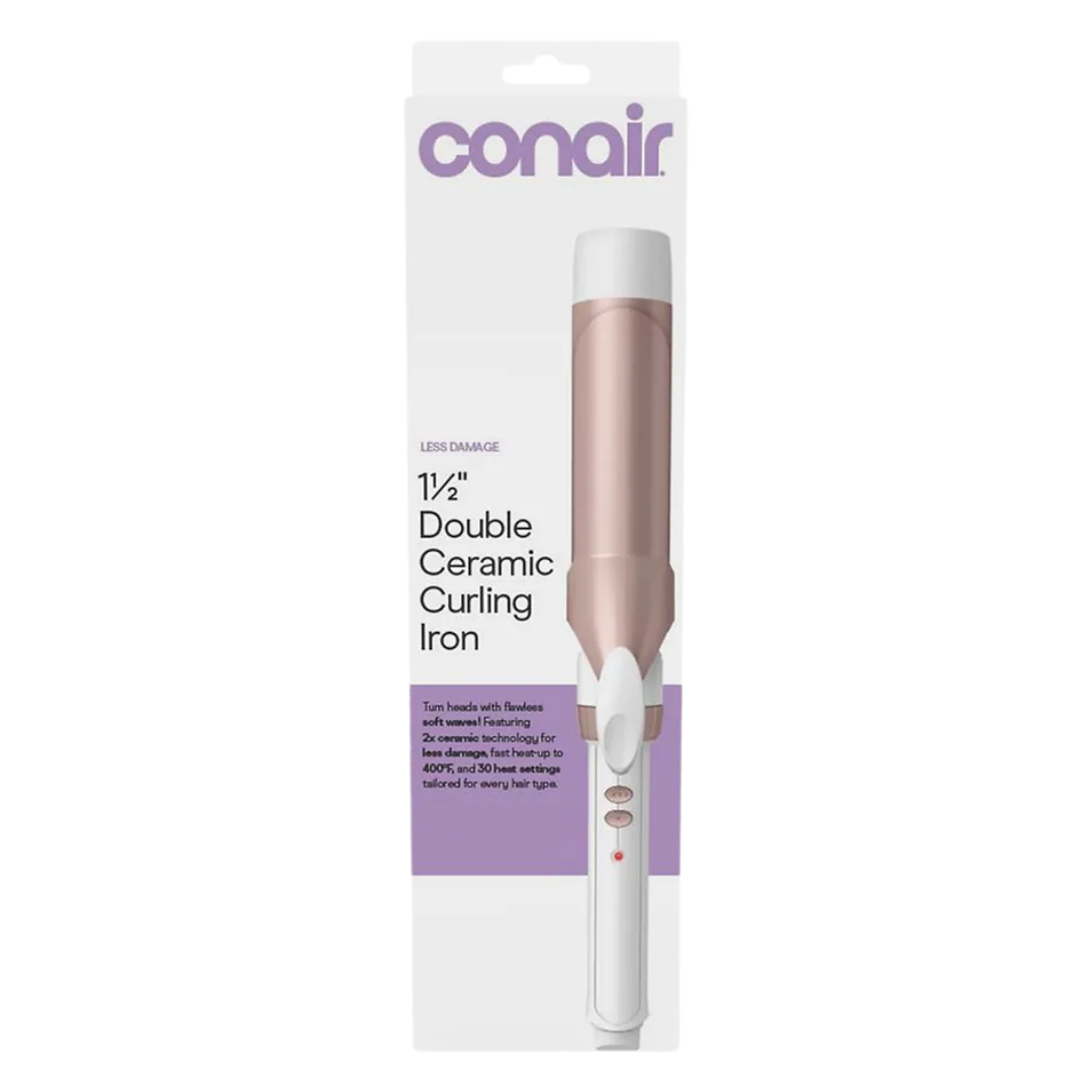 ConAir Double Ceramic 1 1/2 Inch Curling Iron, Dual Voltage
