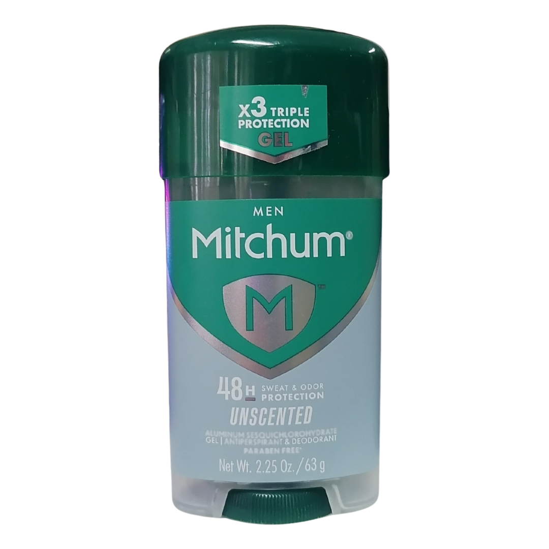 Mitchum Men Gel 48H Unscented Deodorant, 2.25 oz / 63 g