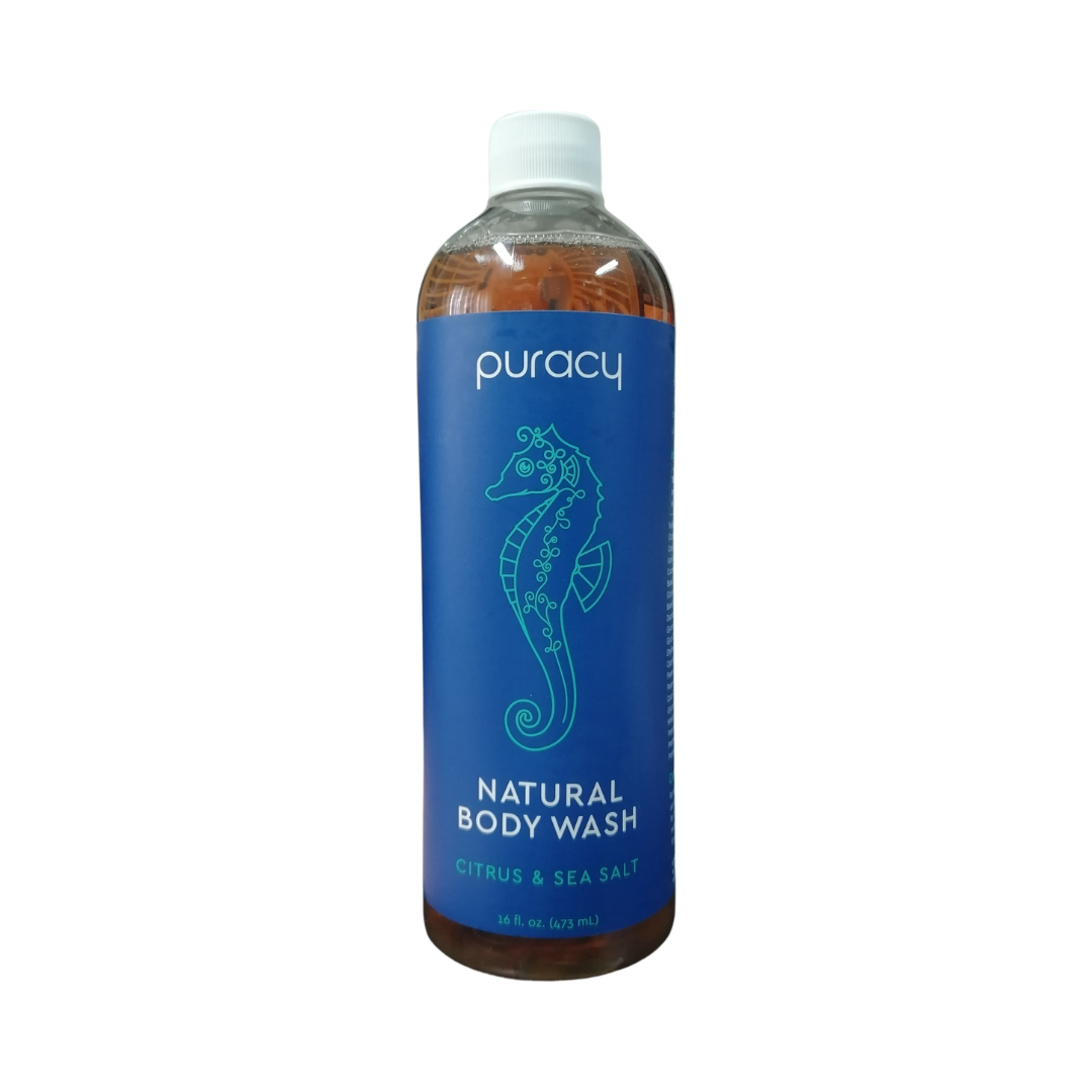 Puracy Natural Body Wash Citrus & Sea Salt, 16 oz / 473 ml