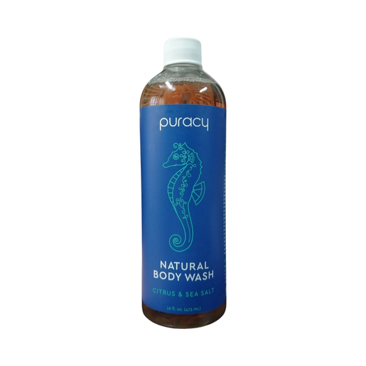 Puracy Natural Body Wash Citrus & Sea Salt, 16 oz / 473 ml