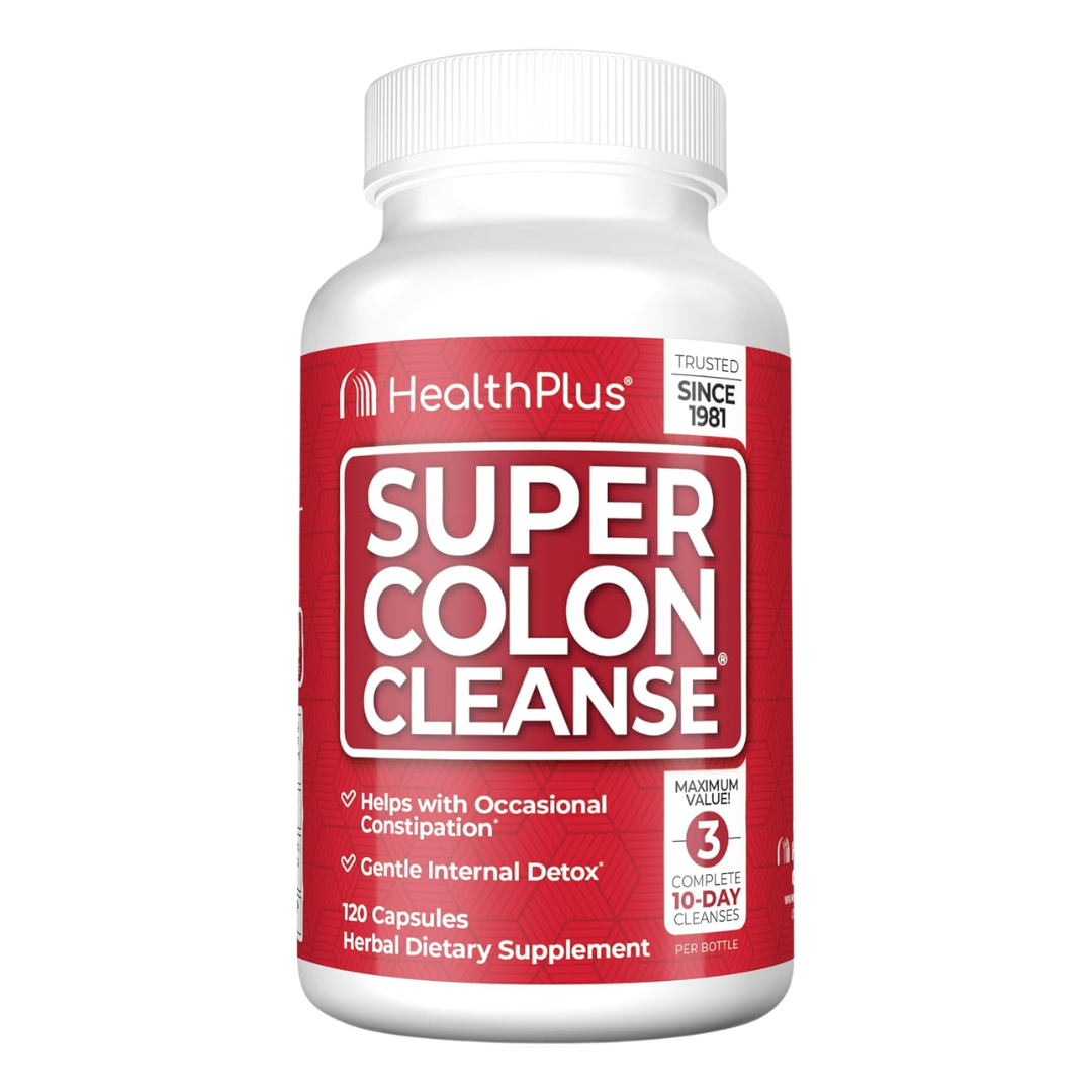 HealthPlus Super Colon Cleanse Herbal Dietary Supplement, 120 Capsules