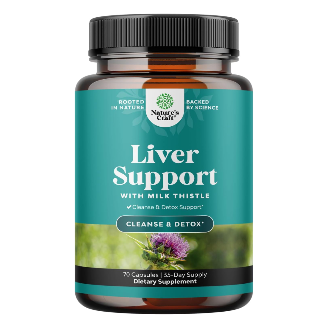 Nature's Craft Liver Support with Milk Thistle Cleanse & Detox, 70 Capsules