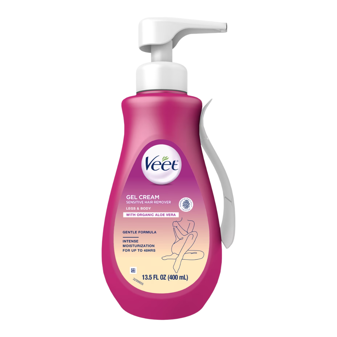 Veet Gel Cream Sensitive Hair Remover for Legs & Body, 13.5 oz / 400 ml