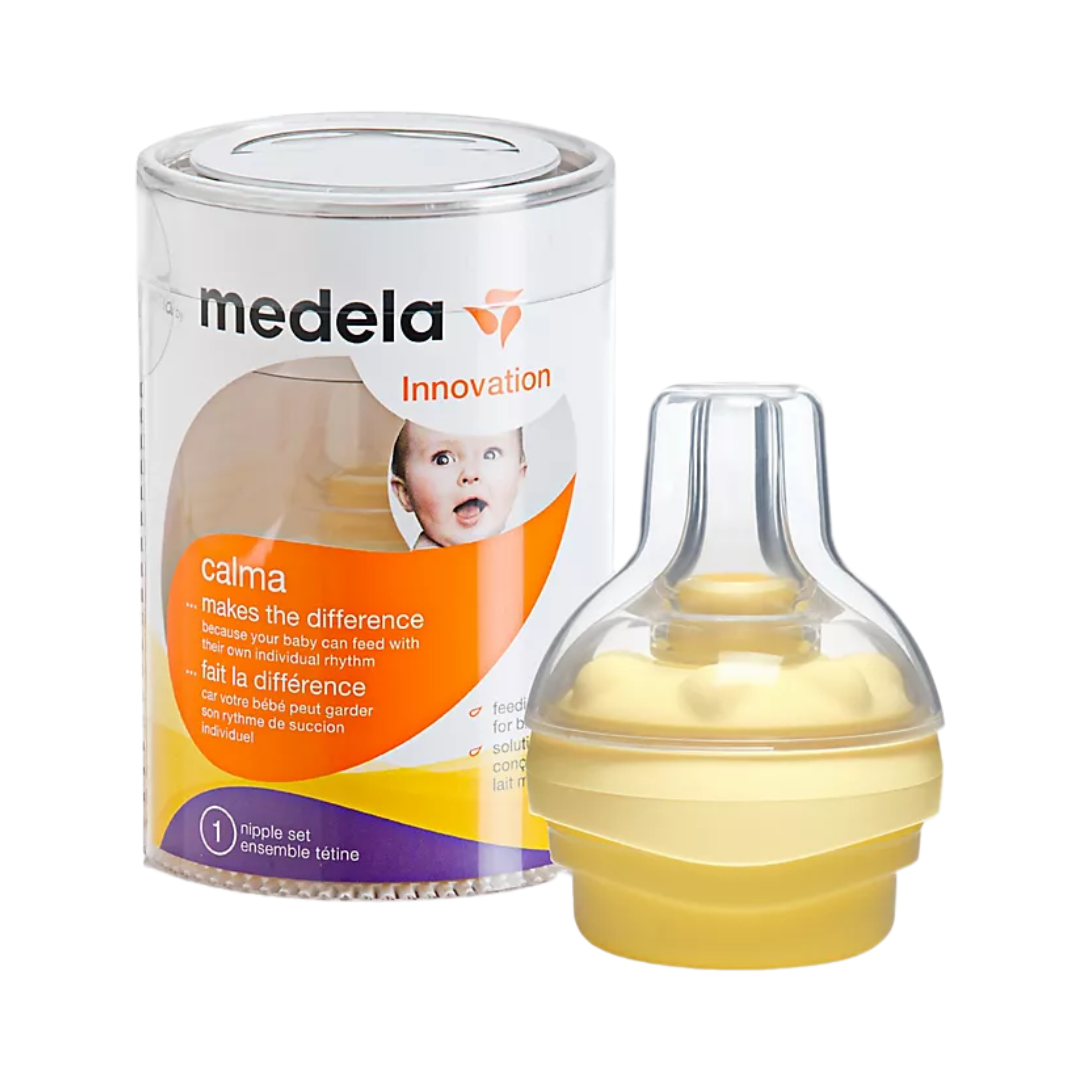 Medela Calma Breastmilk Feeding Nipple Baby Controls Milk Flow - 1 Nipple & Cap