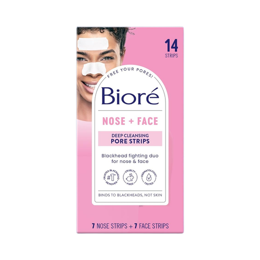 Biore Deep Cleansing Nose + Face Pore Strips, 14 Count