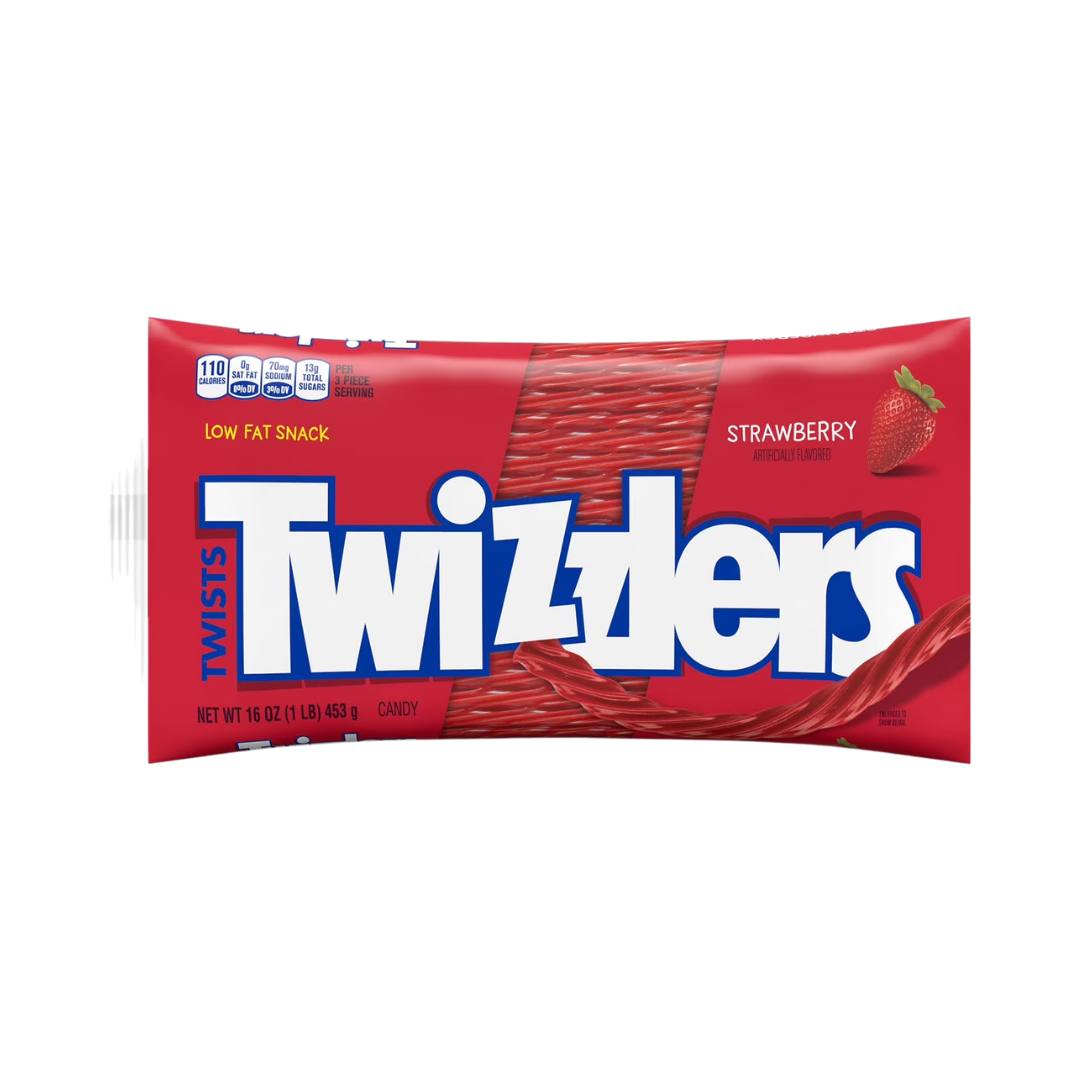 TWIZZLERS Twists Strawberry Flavored Low Fat Candy, 16 oz
