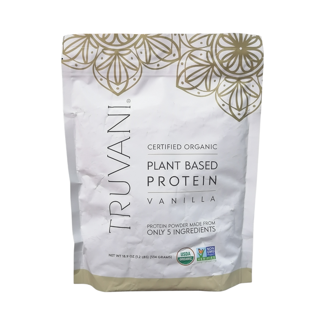 Truvani Organic Plant Based Protein Vanilla Flavor, 18.9 oz / 534 g