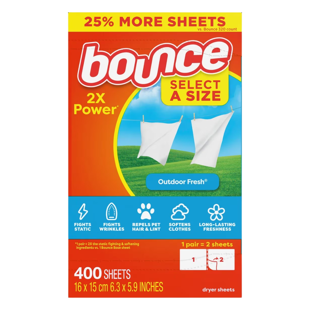 Bounce Fabric Softener Dryer Sheets Outdoor Fresh - 400 Count