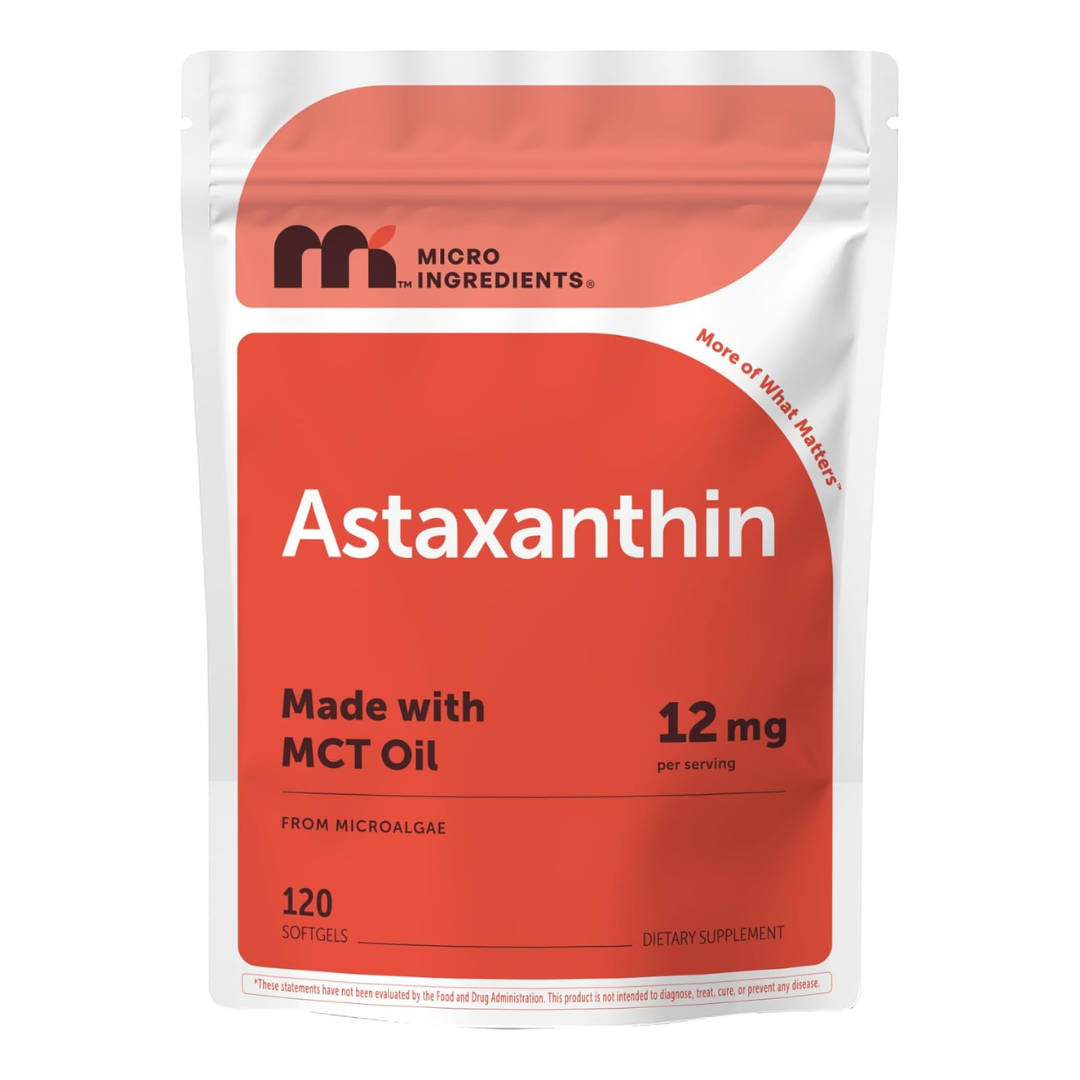 Microingredients Astaxanthin from Microalgae 12 mg, 120 Softgels