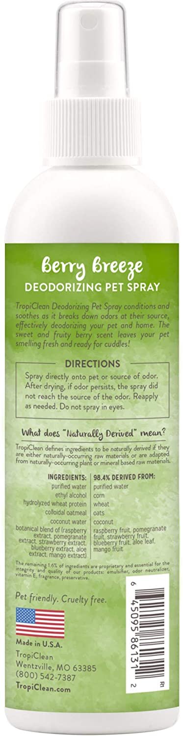 TropiClean Deodorizing Pet Spray Berry Breeze, 8 fl.oz / 236ml