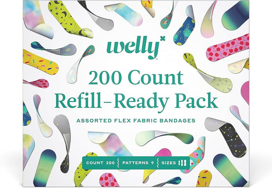 Welly Assorted Flex Fabric Bandages Refill Ready Pack 200 Count (WLY1119)