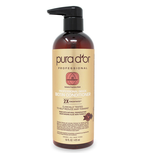 PURA D'OR Professional Grade Biotin Conditioner with Moisturizing Aloe Vera Formula, 16 fl.oz / 473ml