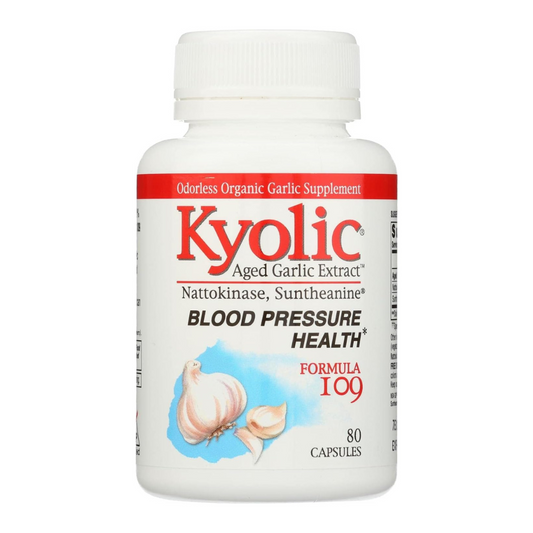 Wakunaga Kyolic Aged Garlic Extract Blood Pressure Health Formula 109 - 80 Capsules