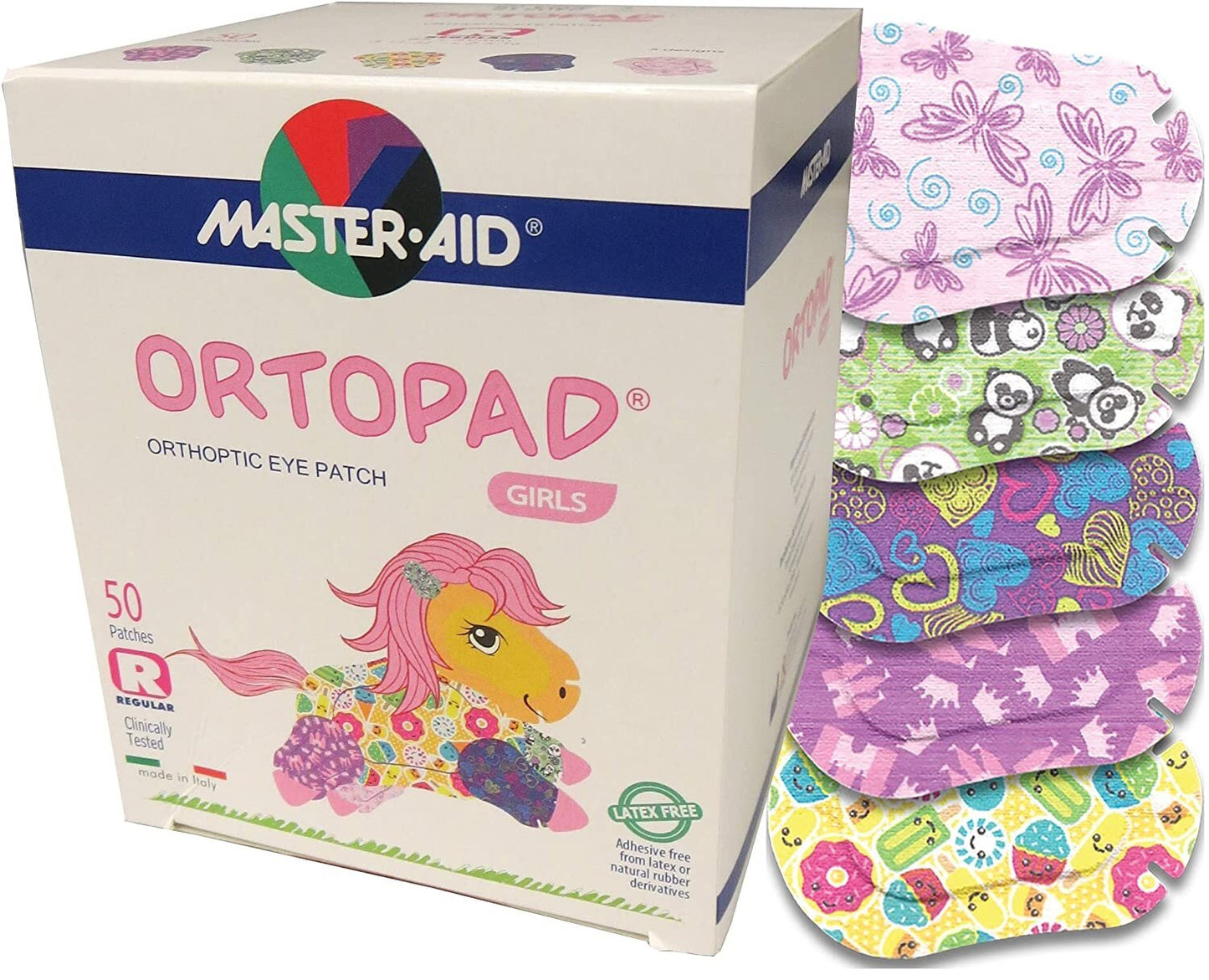 Master Aid Ortopad Bamboo Orthoptic Eye Patches for Girls 50 Patches