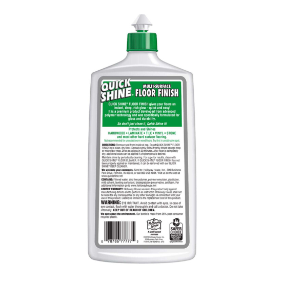 Halloway House Quick Shine Concentrate Multi Surface Floor Finish 27fl Oz / 800ml