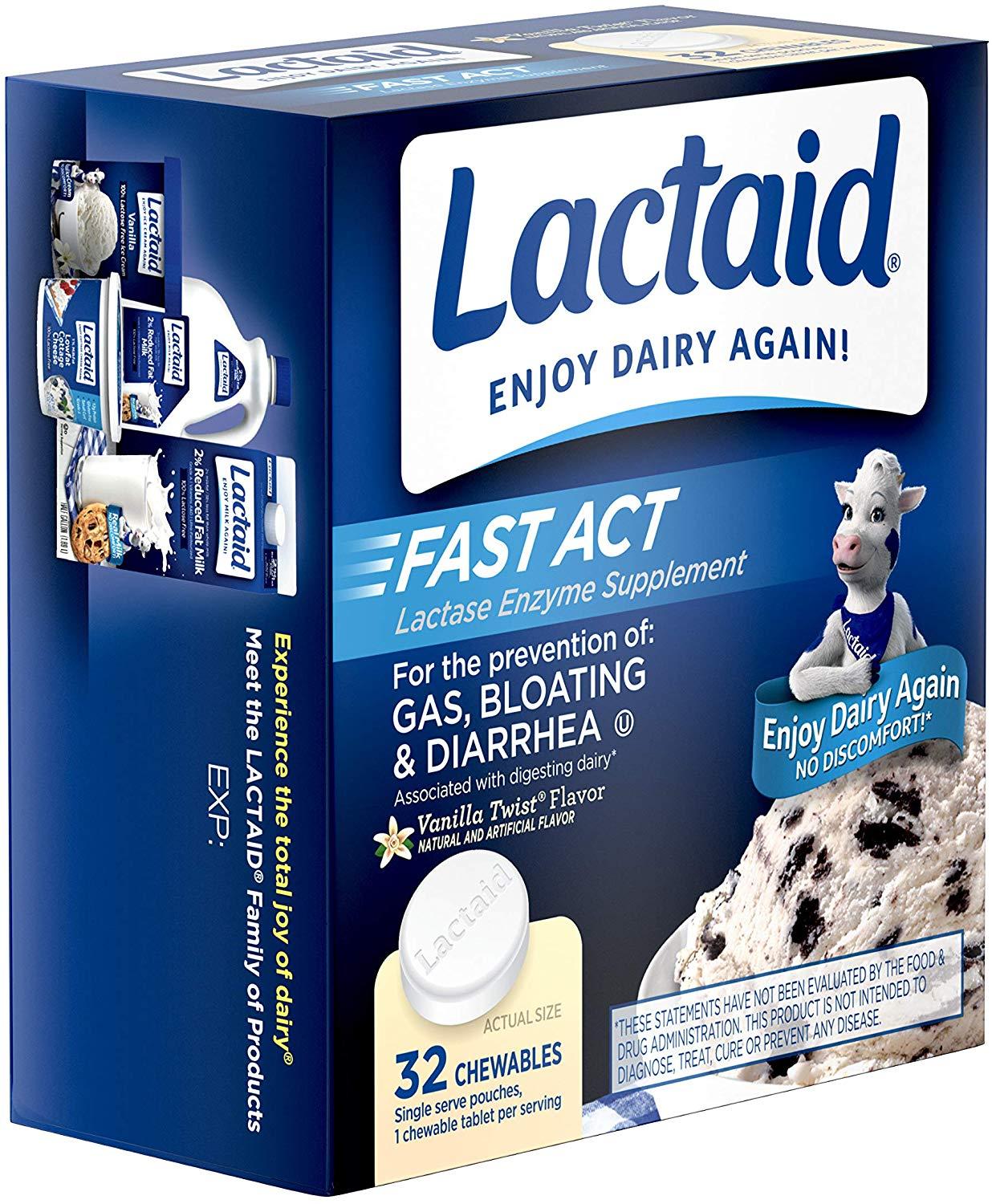 Lactaid Fast Act Vanilla Twist Flavor - 32 Chewables