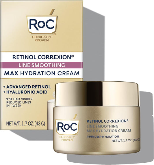 RoC Retinol Correxion Line Smoothing Max Hydration Cream, 1.7 oz / 48 g (PACKAGING MAY VARY) NO BOX