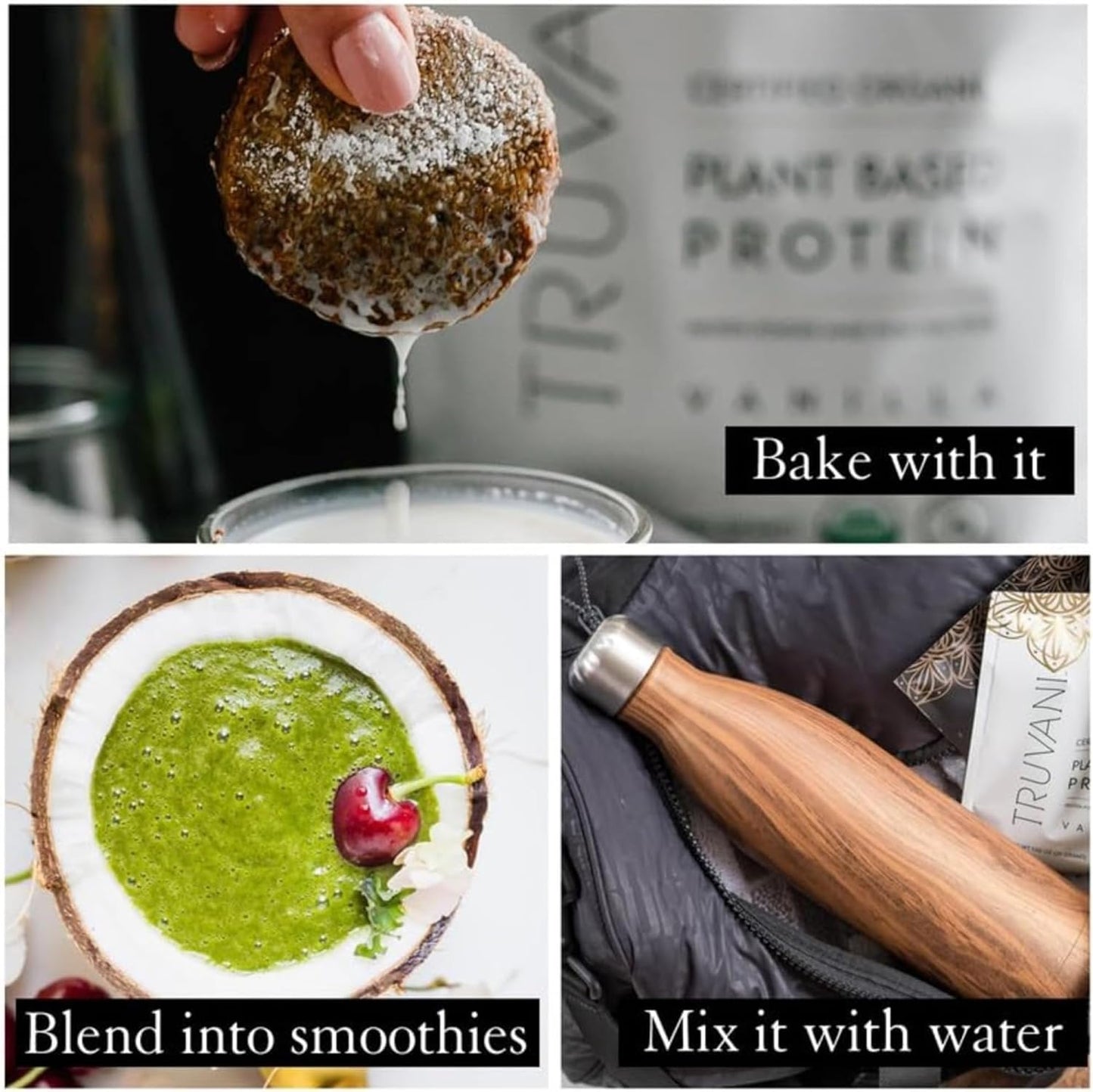 Truvani Organic Plant Based Protein Vanilla Flavor, 594 g / 20.95 oz