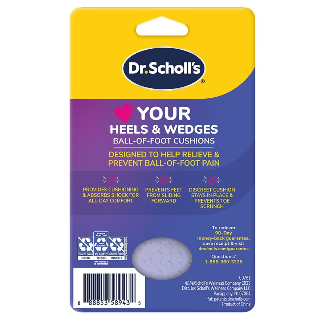 Dr. Scholl's HEEL CUSHIONS with Massaging Gel Advanced, (for Women's 6-10) 1 Pair PACKAGING MAY VARY