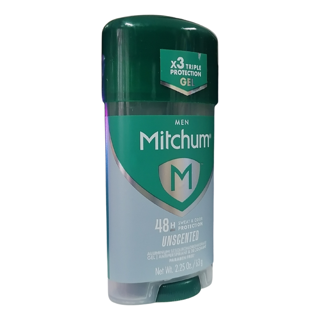 Mitchum Men Gel 48H Unscented Deodorant, 2.25 oz / 63 g