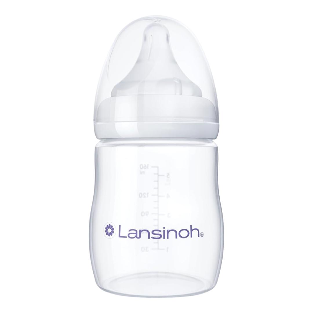 Lansinoh Baby Slow Flow Feeding Bottle Nipple for Breastfed Babies, 5 oz