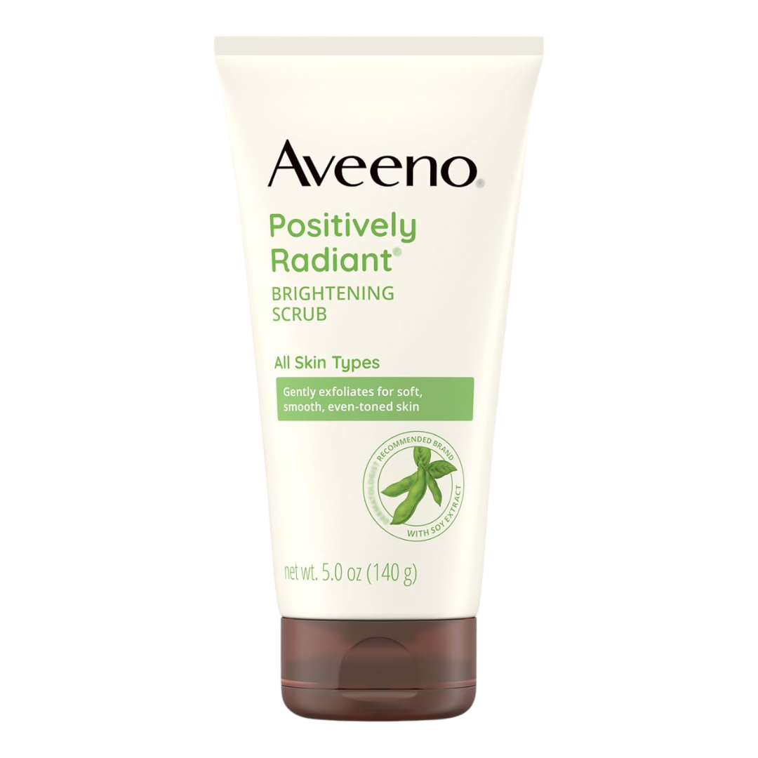 Aveeno Positively Radiant Brightening Scrub for All Skin Types, 5 oz / 140 g