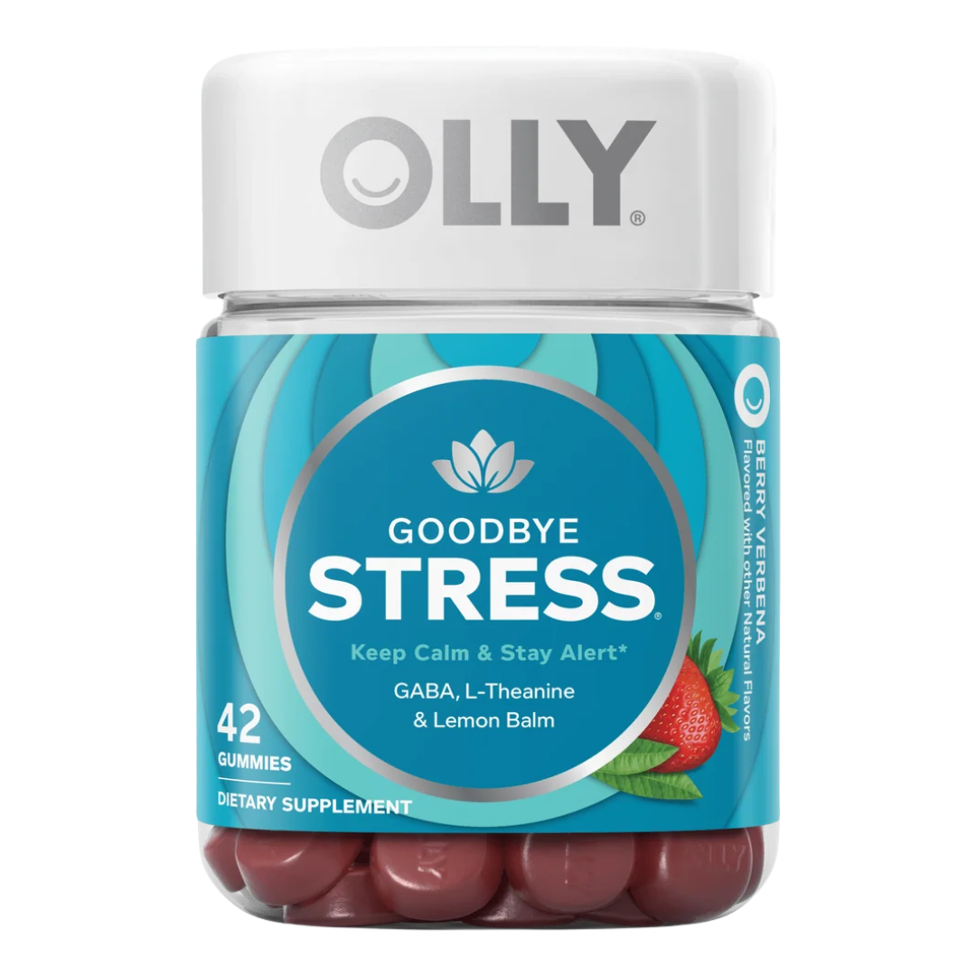 EXPIRY 12/2026 Olly Goodbye Stress Berry Verbena Flavored, 42 Gummies