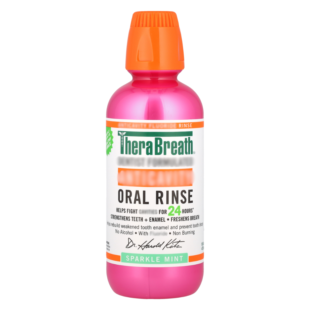 TheraBreath Healthy Smile Dentist Formulated 24 Hours Oral Rinse, Sparkle Mint, 16 oz.