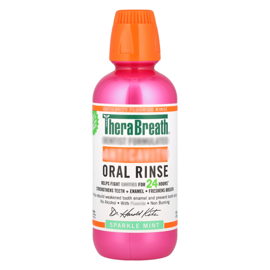 TheraBreath Healthy Smile Dentist Formulated 24 Hours Oral Rinse, Sparkle Mint, 16 oz.