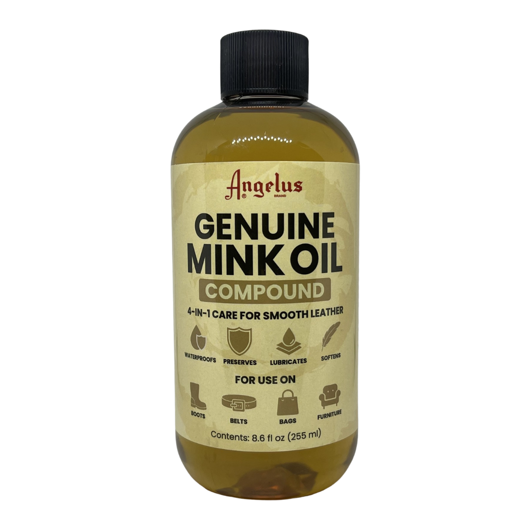 Angelus Genuine Mink Oil Compound 4-In-1 Care for Smooth Leather, 8.6 oz / 255 ml