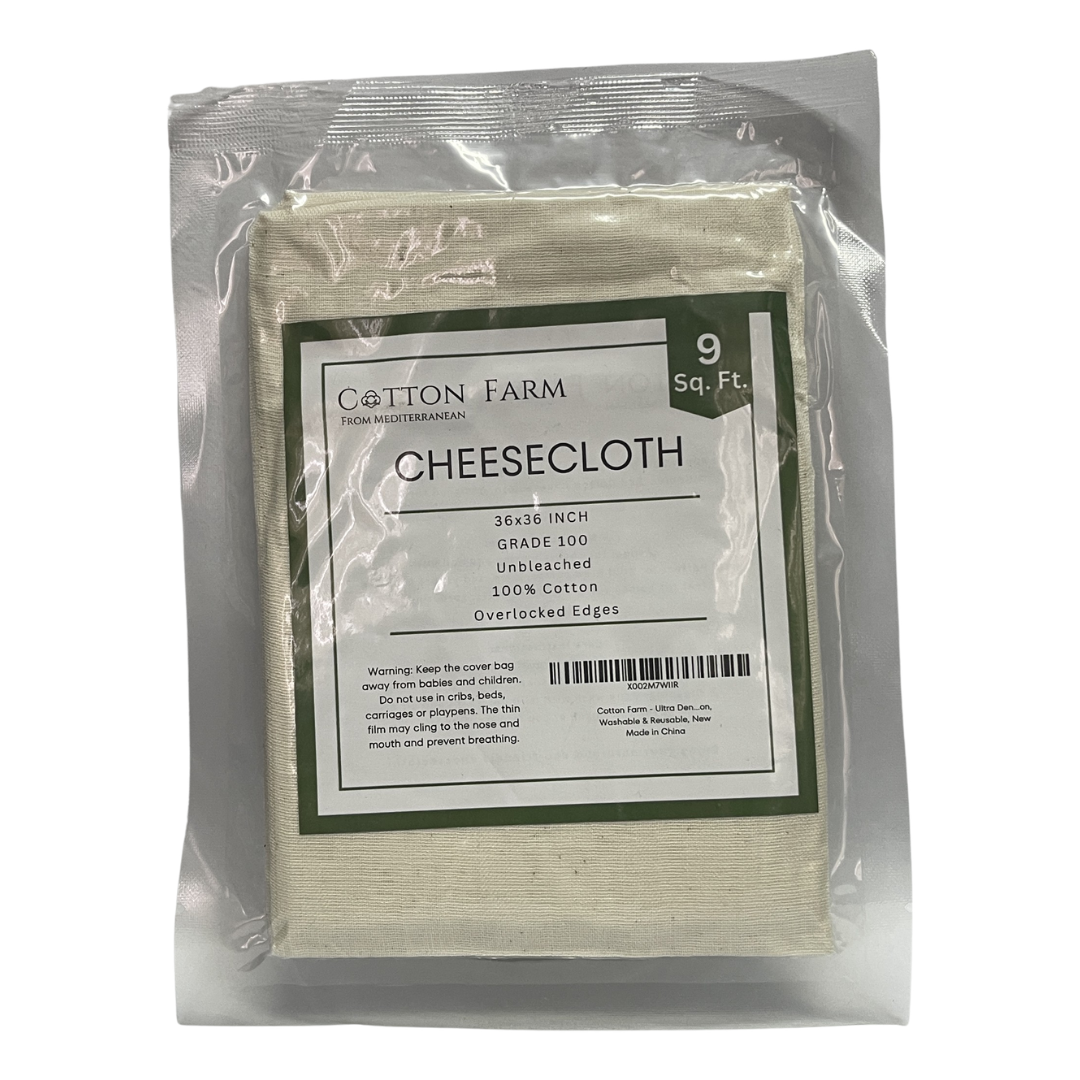 Cotton Farm Cheese Cloth Grade 100 Straining 100% Unbleached Cotton, 36 X 36 Inches