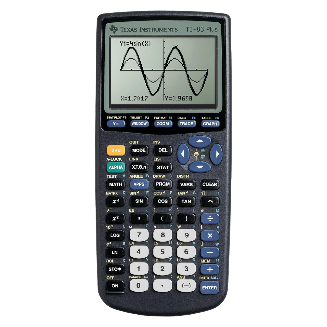 Texas TI-83 Plus Graphing Calculator Permitted SAT, ACT and AP, 1Qty