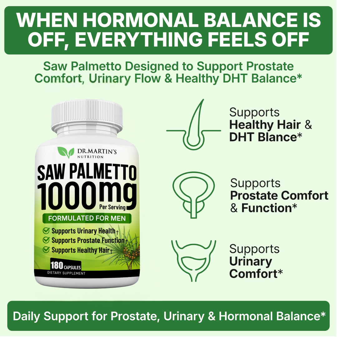Dr. Martin's Saw Palmetto for Men 1,000 mg, 180 Capsules