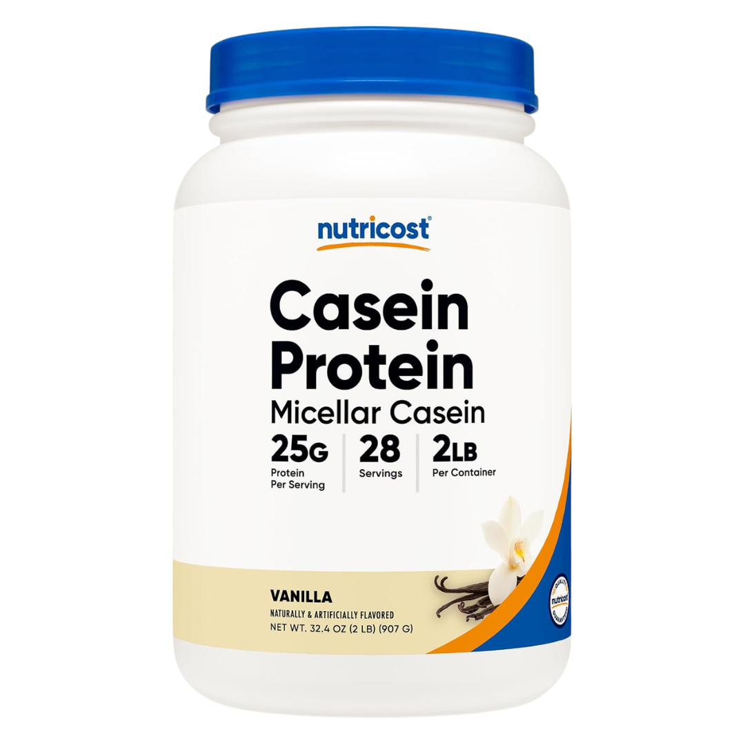 Nutricost Casein Protein Vanilla Powder, 2 lb / 907 g