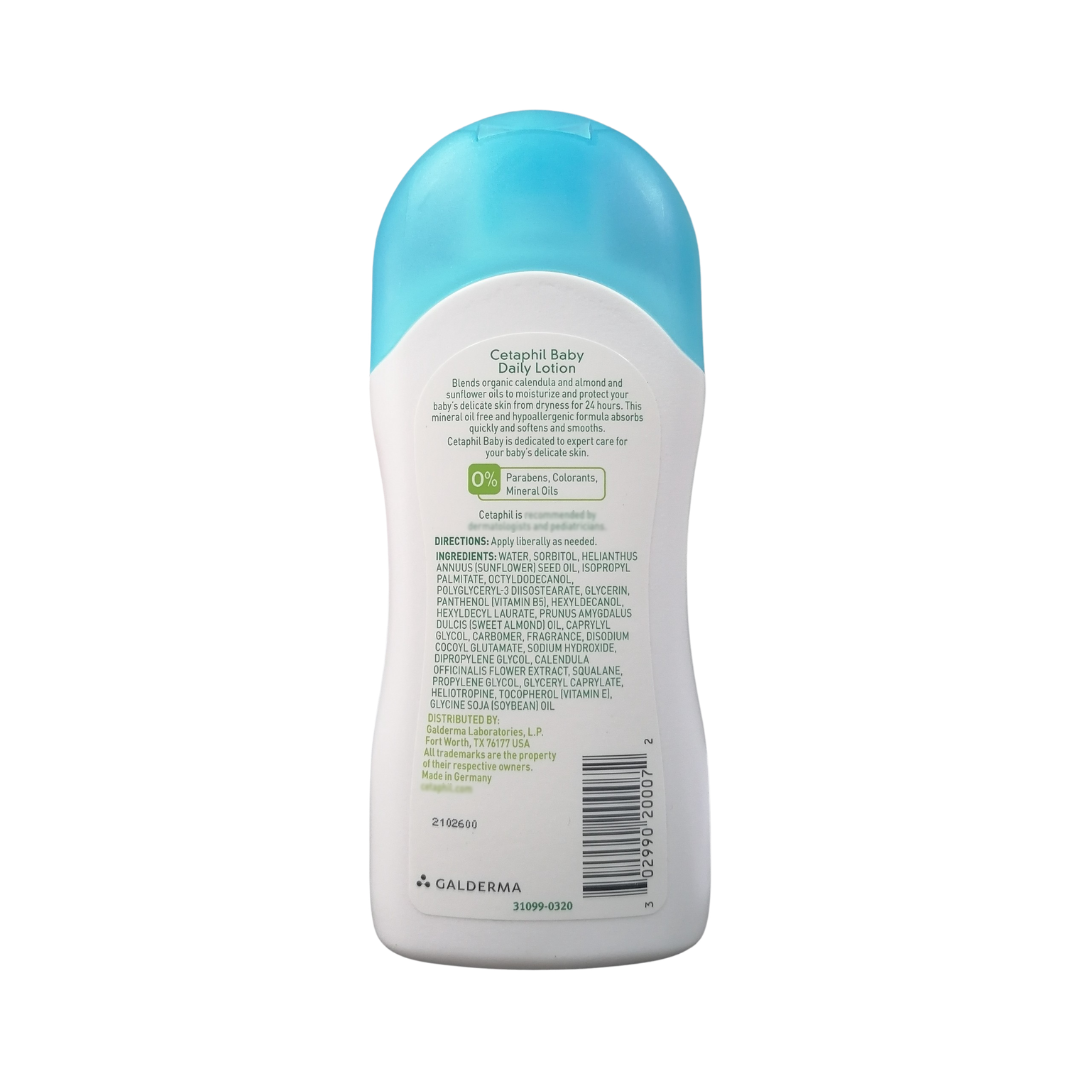 Cetaphil Baby Daily Face & Body Lotion with Organic Calendula, 6.7 oz / 198 ml