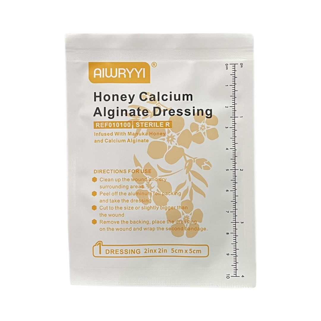 AIWRYYI Honey Calcium Alginate Wound Dressing 2" x 2", 1 Piece