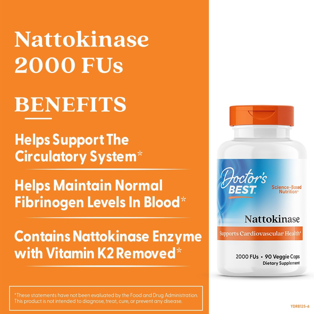 Doctor's Best Nattokinase 2,000 FUs, 90 Veggie Caps
