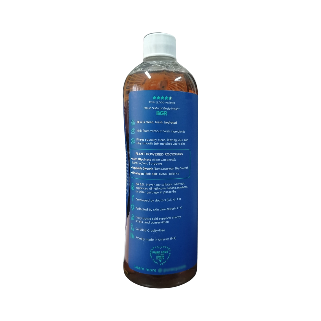 Puracy Natural Body Wash Citrus & Sea Salt, 16 oz / 473 ml