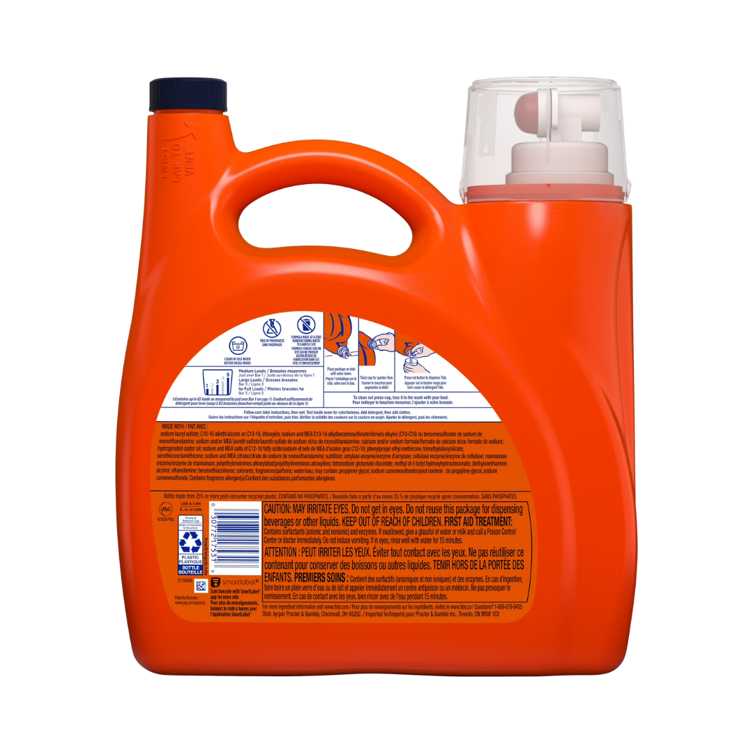 Tide Ultra Sport Liquid Laundry Detergent 83 Loads, 3.46 L / 117 oz