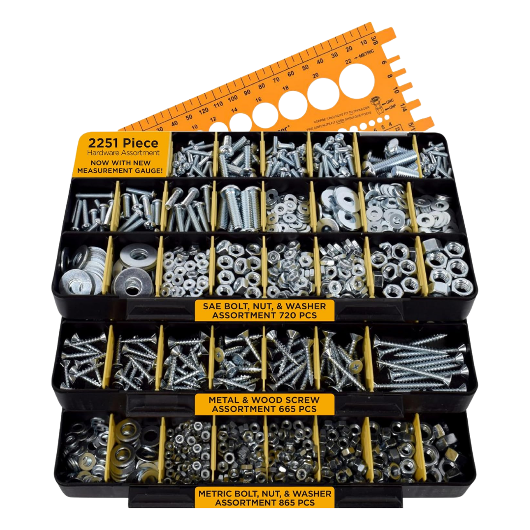 Jackson Palmer Hardware Assortment Kit – Screws, Nuts, Bolts & Washers (2,251-Piece)