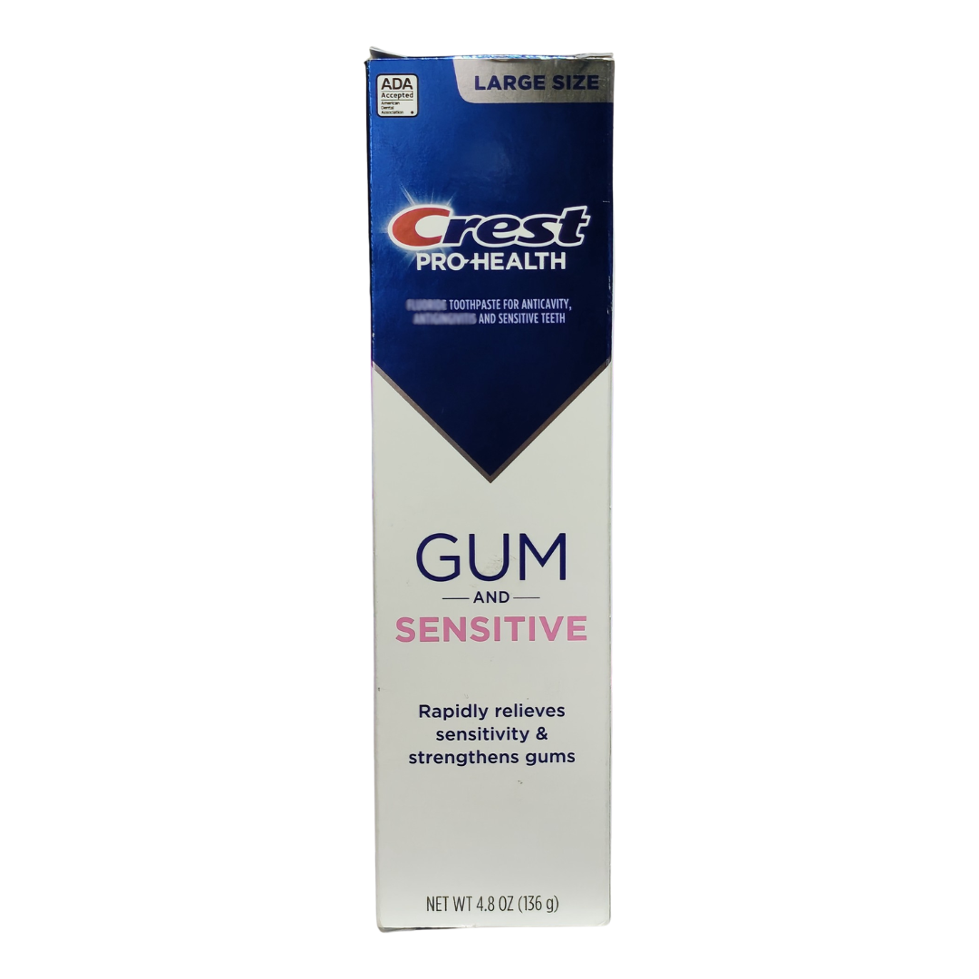 Crest Pro Health Sensitive and Gum Fluoride for Anti Cavity Toothpaste All Day Protection 4.8 oz , 136 g NO BOX