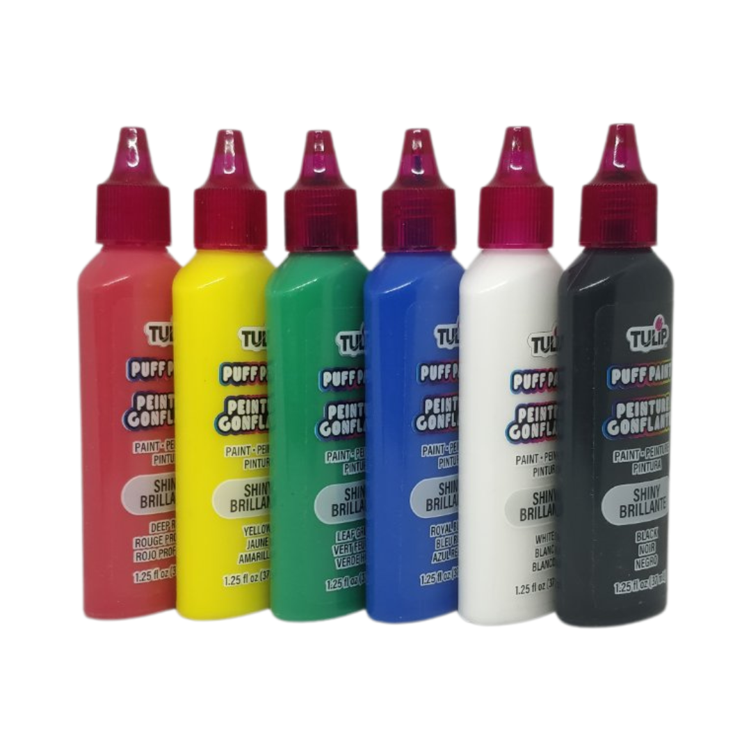 Tulip Dimensional Fabric Paint Puff 6 Pack, 1.25 oz / 37 ml ea (NOT CARDED)