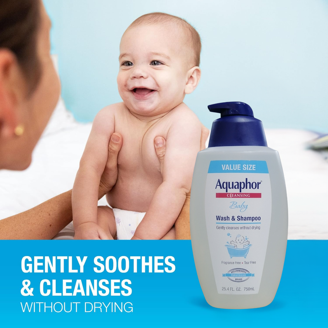 Aquaphor Baby Cleansing Body Wash & Shampoo, 25.4 oz / 750 ml
