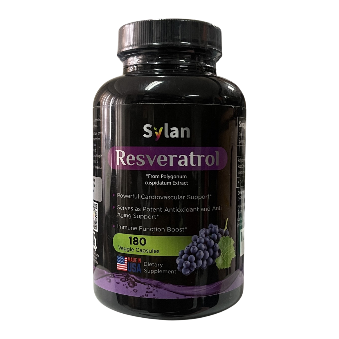 Sylan Resveratrol 1,000 mg Supplement, 180 Capsules